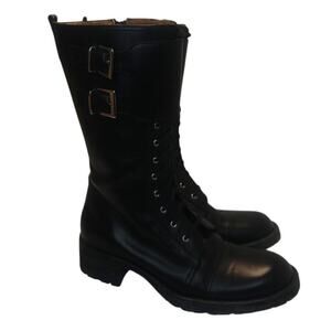 Black Moto leather Boots by Enzo Angioloni sz 7